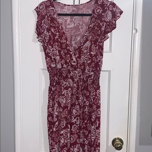 Dresses - Floral Maroon Bodysuit Dresses - Floral Maroon Bodysuit